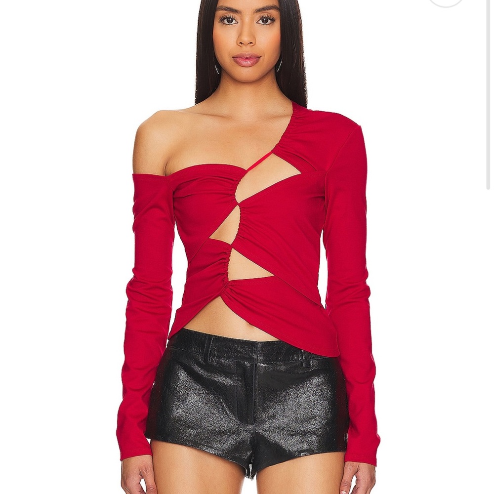Asymmetrical Red Women's Top